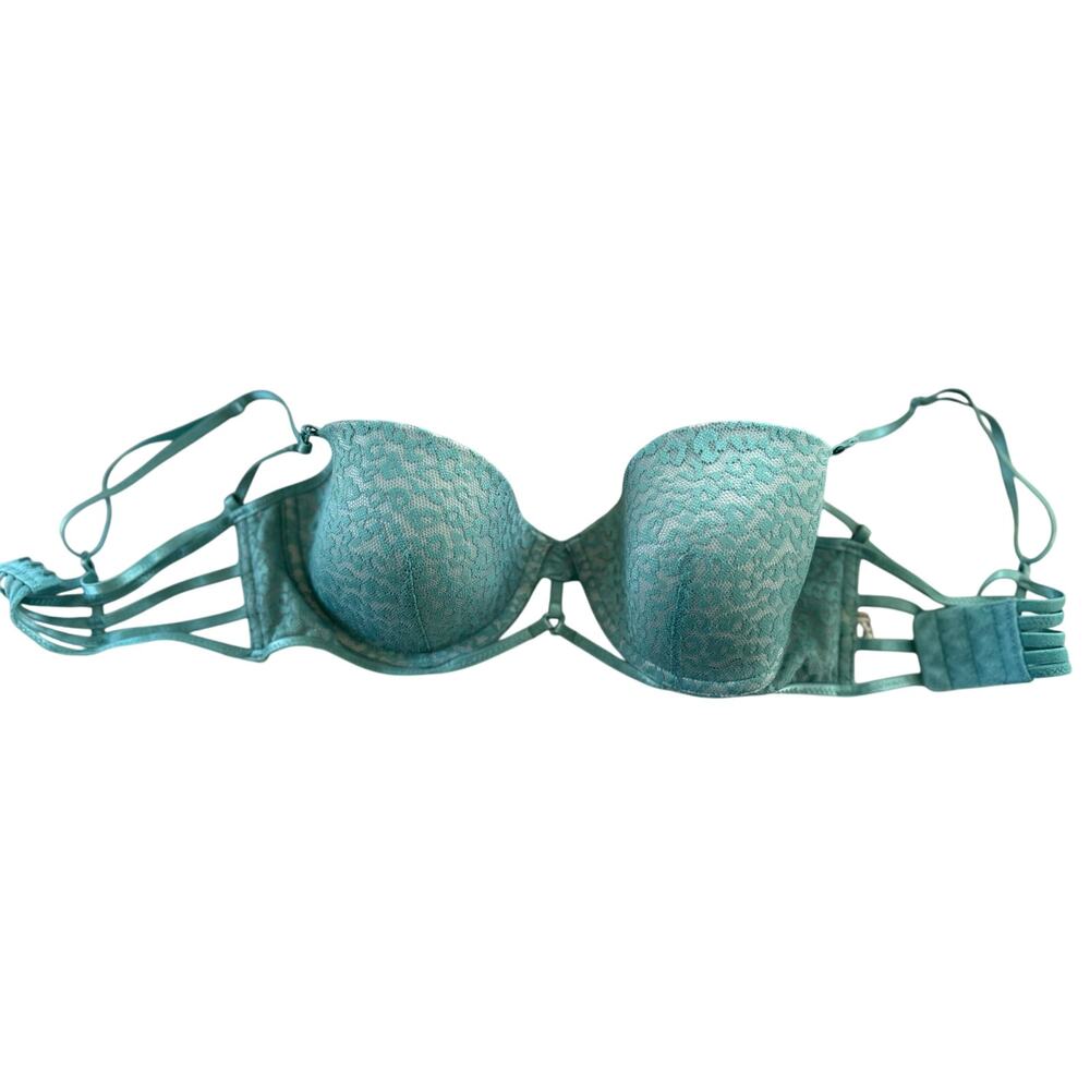 Intimately Free People Teal Green Leopard Cage Bra 34C